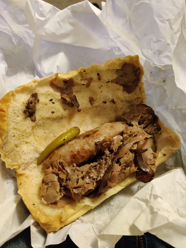 Italian Beef and Sausage Combo Sandwich